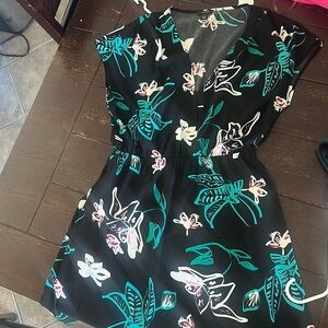 Halogen Floral Black Dress